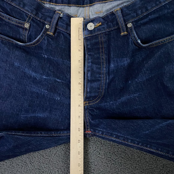 Gustin Selvedge Jeans Mens 38x34 Slim Fit Blue Denim Button Fly Made in USA - Picture 13 of 16